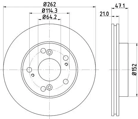 Bremsscheibe HELLA 8DD 355 115-341 Bild Bremsscheibe HELLA 8DD 355 115-341
