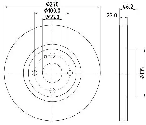 Bremsscheibe HELLA 8DD 355 115-361 Bild Bremsscheibe HELLA 8DD 355 115-361