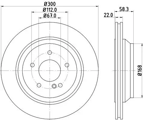 Bremsscheibe Hinterachse HELLA 8DD 355 115-391 Bild Bremsscheibe Hinterachse HELLA 8DD 355 115-391