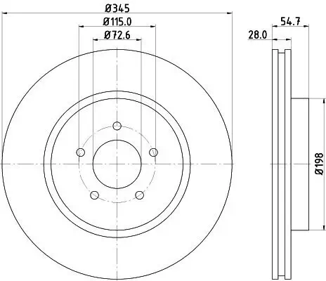Bremsscheibe HELLA 8DD 355 115-471 Bild Bremsscheibe HELLA 8DD 355 115-471