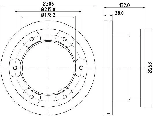 Bremsscheibe Hinterachse HELLA 8DD 355 115-551 Bild Bremsscheibe Hinterachse HELLA 8DD 355 115-551