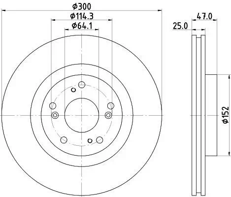Bremsscheibe Vorderachse HELLA 8DD 355 115-571 Bild Bremsscheibe Vorderachse HELLA 8DD 355 115-571