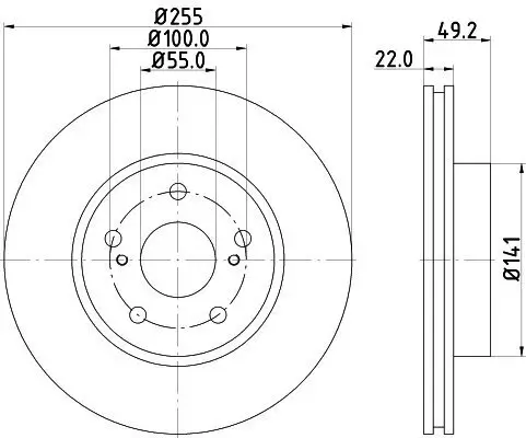 Bremsscheibe Vorderachse HELLA 8DD 355 115-691 Bild Bremsscheibe Vorderachse HELLA 8DD 355 115-691