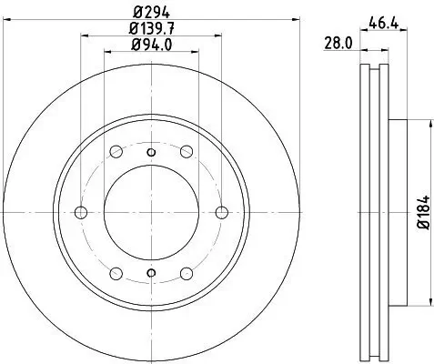 Bremsscheibe HELLA 8DD 355 115-731 Bild Bremsscheibe HELLA 8DD 355 115-731
