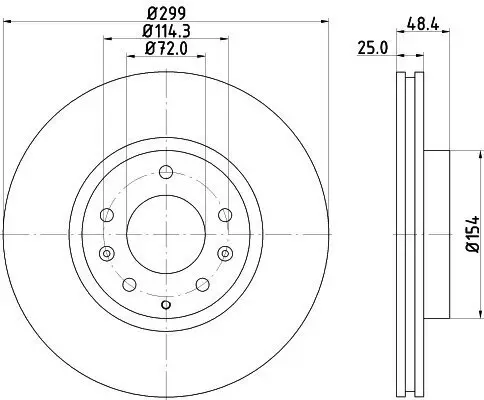 Bremsscheibe HELLA 8DD 355 128-991 Bild Bremsscheibe HELLA 8DD 355 128-991