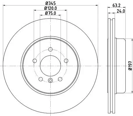 Bremsscheibe HELLA 8DD 355 119-341 Bild Bremsscheibe HELLA 8DD 355 119-341