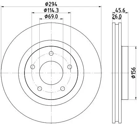 Bremsscheibe HELLA 8DD 355 129-041 Bild Bremsscheibe HELLA 8DD 355 129-041