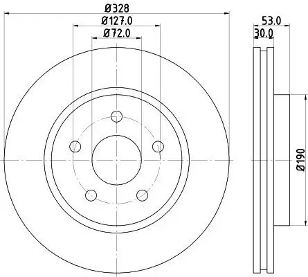 Bremsscheibe HELLA 8DD 355 129-051 Bild Bremsscheibe HELLA 8DD 355 129-051