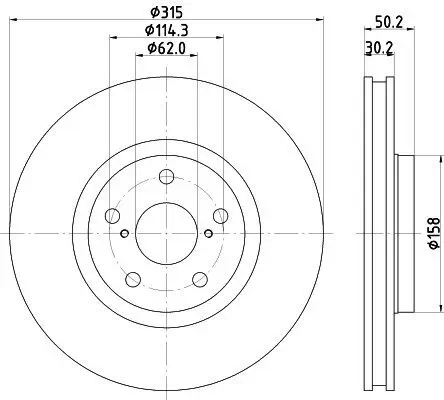 Bremsscheibe HELLA 8DD 355 122-241 Bild Bremsscheibe HELLA 8DD 355 122-241