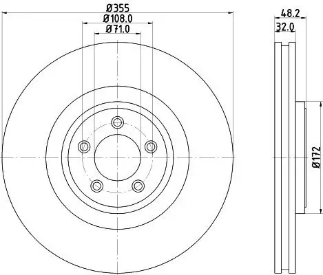 Bremsscheibe HELLA 8DD 355 129-071 Bild Bremsscheibe HELLA 8DD 355 129-071