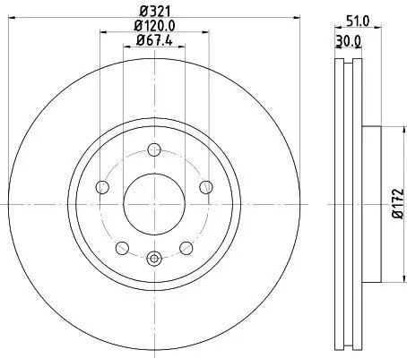 Bremsscheibe HELLA 8DD 355 116-041 Bild Bremsscheibe HELLA 8DD 355 116-041