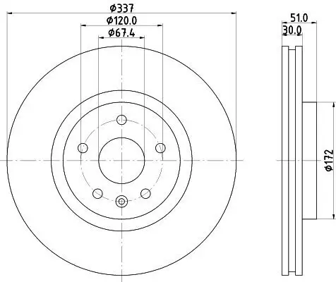 Bremsscheibe HELLA 8DD 355 116-051 Bild Bremsscheibe HELLA 8DD 355 116-051