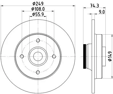 Bremsscheibe HELLA 8DD 355 123-301