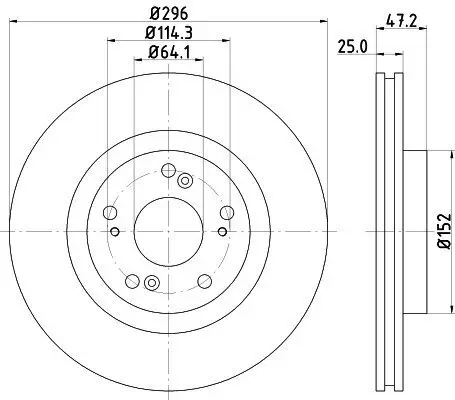 Bremsscheibe HELLA 8DD 355 116-101 Bild Bremsscheibe HELLA 8DD 355 116-101