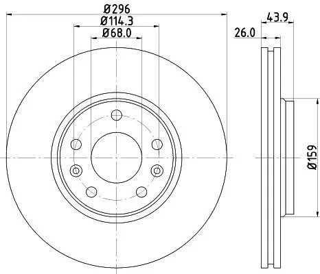 Bremsscheibe HELLA 8DD 355 129-131 Bild Bremsscheibe HELLA 8DD 355 129-131