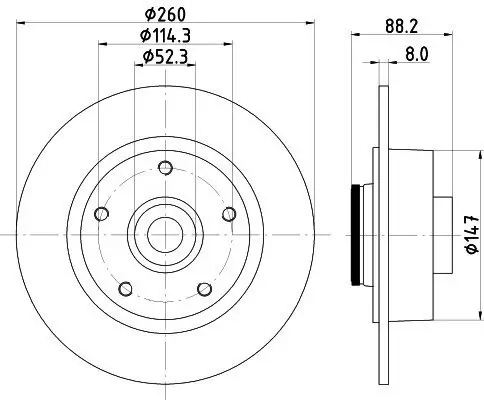 Bremsscheibe HELLA 8DD 355 123-341