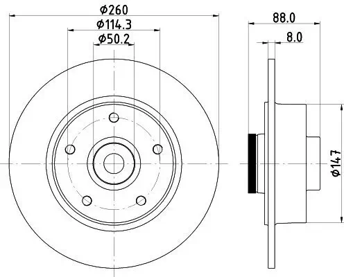 Bremsscheibe HELLA 8DD 355 123-311 Bild Bremsscheibe HELLA 8DD 355 123-311