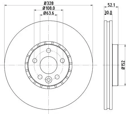 Bremsscheibe HELLA 8DD 355 116-181 Bild Bremsscheibe HELLA 8DD 355 116-181