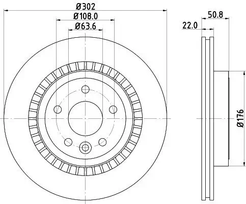 Bremsscheibe HELLA 8DD 355 129-151 Bild Bremsscheibe HELLA 8DD 355 129-151