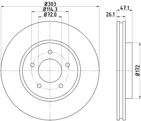 Bremsscheibe HELLA 8DD 355 116-261 Bild Bremsscheibe HELLA 8DD 355 116-261