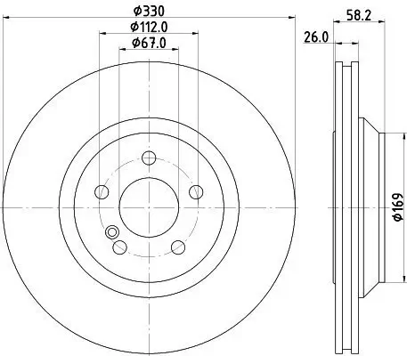 Bremsscheibe Hinterachse HELLA 8DD 355 116-281 Bild Bremsscheibe Hinterachse HELLA 8DD 355 116-281