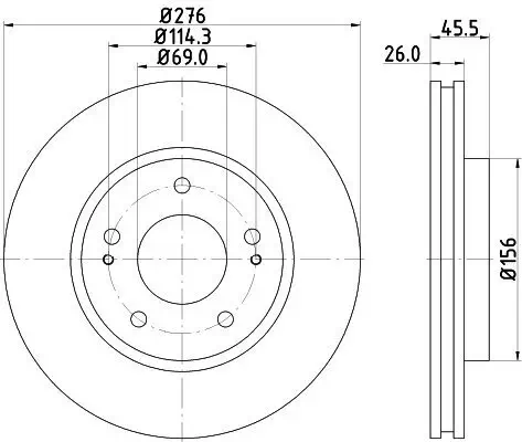 Bremsscheibe HELLA 8DD 355 116-311 Bild Bremsscheibe HELLA 8DD 355 116-311