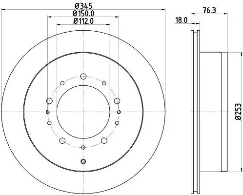 Bremsscheibe HELLA 8DD 355 116-331 Bild Bremsscheibe HELLA 8DD 355 116-331