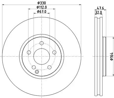 Bremsscheibe Vorderachse HELLA 8DD 355 120-961 Bild Bremsscheibe Vorderachse HELLA 8DD 355 120-961