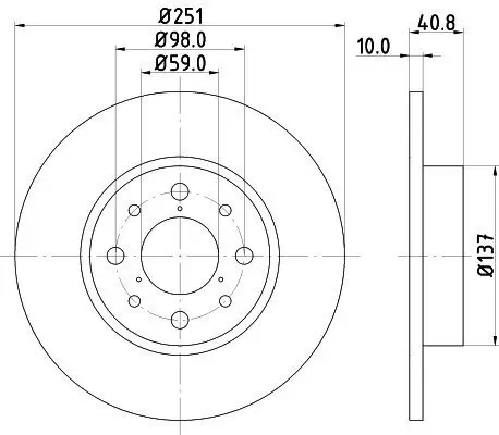 Bremsscheibe Hinterachse HELLA 8DD 355 116-441 Bild Bremsscheibe Hinterachse HELLA 8DD 355 116-441