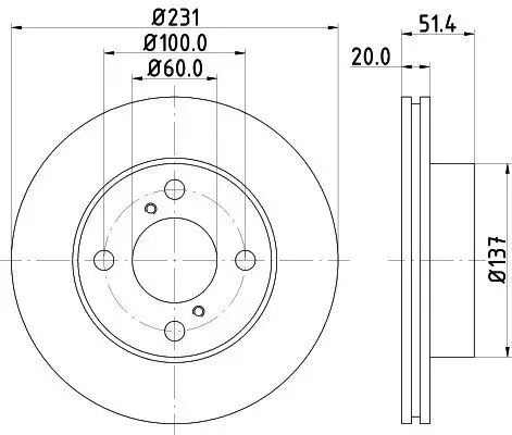 Bremsscheibe HELLA 8DD 355 116-501 Bild Bremsscheibe HELLA 8DD 355 116-501