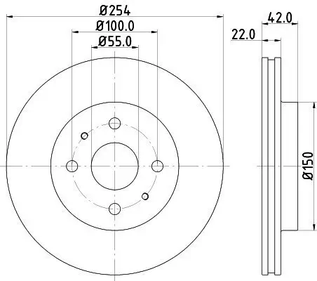 Bremsscheibe HELLA 8DD 355 116-541 Bild Bremsscheibe HELLA 8DD 355 116-541