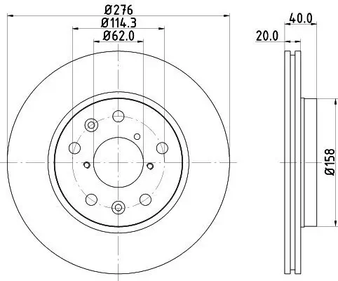 Bremsscheibe Vorderachse HELLA 8DD 355 117-881 Bild Bremsscheibe Vorderachse HELLA 8DD 355 117-881