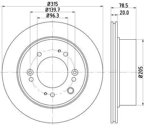 Bremsscheibe HELLA 8DD 355 116-571 Bild Bremsscheibe HELLA 8DD 355 116-571
