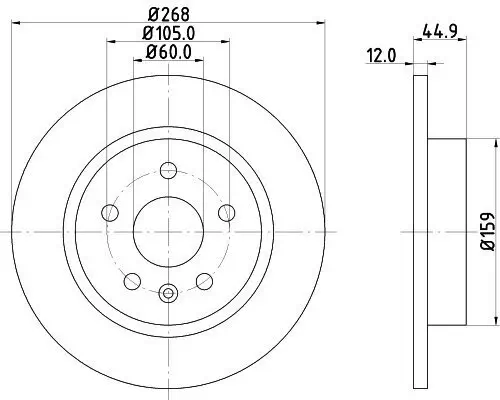 Bremsscheibe HELLA 8DD 355 116-581 Bild Bremsscheibe HELLA 8DD 355 116-581