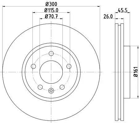 Bremsscheibe HELLA 8DD 355 129-171 Bild Bremsscheibe HELLA 8DD 355 129-171