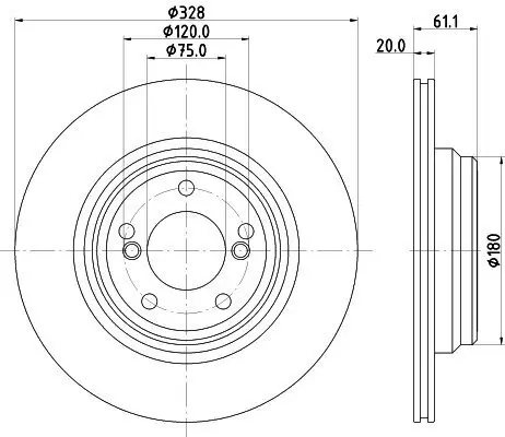 Bremsscheibe HELLA 8DD 355 122-621 Bild Bremsscheibe HELLA 8DD 355 122-621