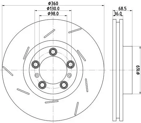 Bremsscheibe HELLA 8DD 355 133-661 Bild Bremsscheibe HELLA 8DD 355 133-661