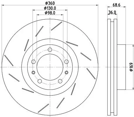 Bremsscheibe HELLA 8DD 355 133-631 Bild Bremsscheibe HELLA 8DD 355 133-631