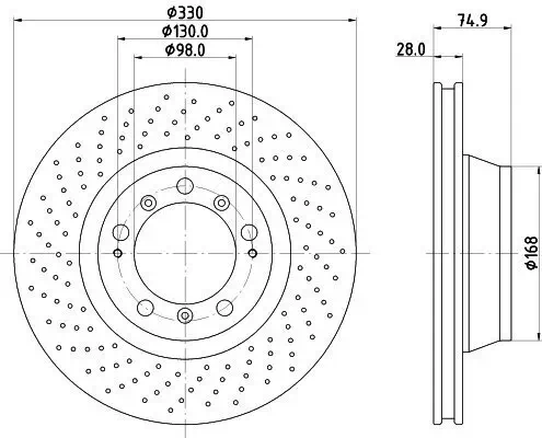 Bremsscheibe HELLA 8DD 355 135-051 Bild Bremsscheibe HELLA 8DD 355 135-051