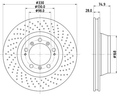 Bremsscheibe HELLA 8DD 355 135-061 Bild Bremsscheibe HELLA 8DD 355 135-061