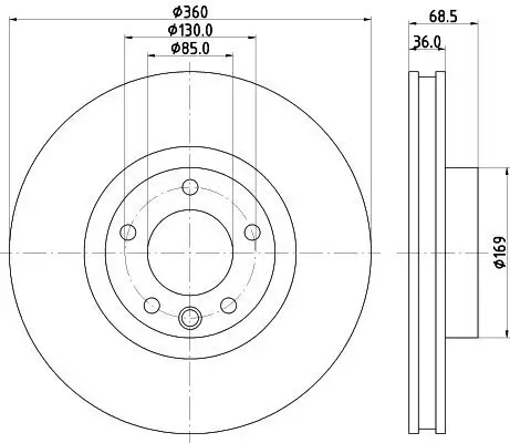 Bremsscheibe HELLA 8DD 355 123-211 Bild Bremsscheibe HELLA 8DD 355 123-211