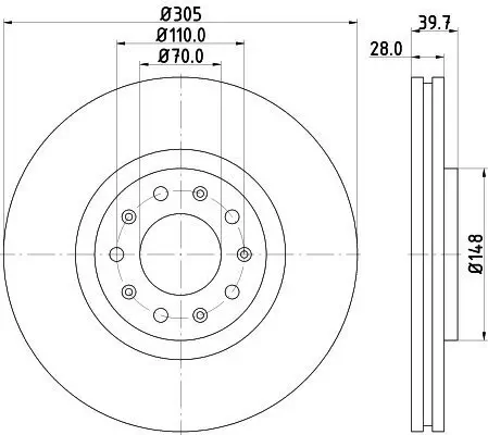 Bremsscheibe HELLA 8DD 355 116-631 Bild Bremsscheibe HELLA 8DD 355 116-631