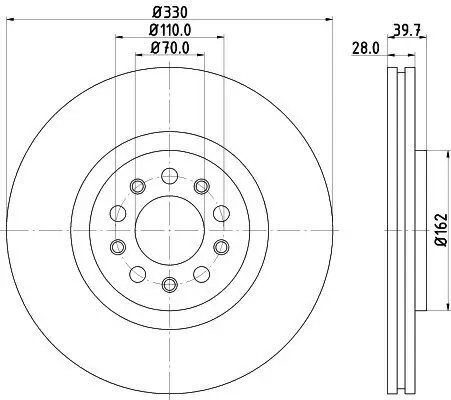 Bremsscheibe HELLA 8DD 355 116-651 Bild Bremsscheibe HELLA 8DD 355 116-651