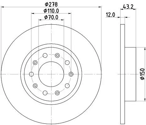 Bremsscheibe HELLA 8DD 355 116-671 Bild Bremsscheibe HELLA 8DD 355 116-671
