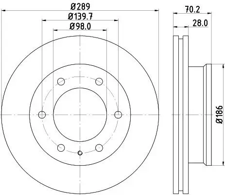 Bremsscheibe HELLA 8DD 355 129-181 Bild Bremsscheibe HELLA 8DD 355 129-181