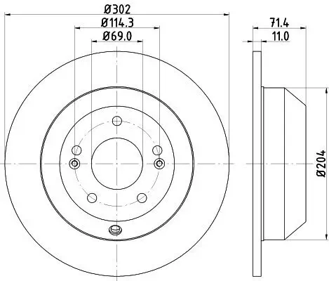 Bremsscheibe HELLA 8DD 355 116-871 Bild Bremsscheibe HELLA 8DD 355 116-871