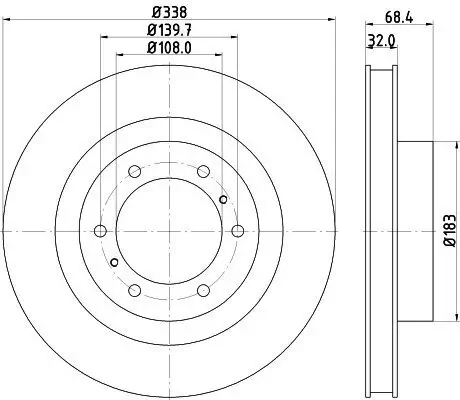Bremsscheibe Vorderachse HELLA 8DD 355 129-861 Bild Bremsscheibe Vorderachse HELLA 8DD 355 129-861