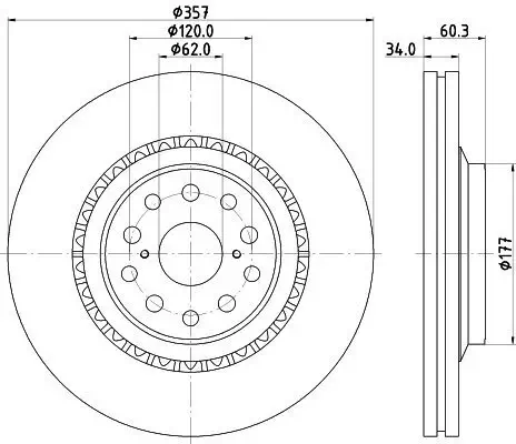 Bremsscheibe HELLA 8DD 355 116-921 Bild Bremsscheibe HELLA 8DD 355 116-921