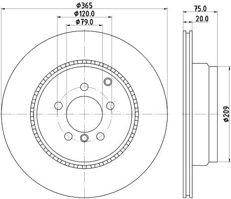 Bremsscheibe Hinterachse HELLA 8DD 355 116-961 Bild Bremsscheibe Hinterachse HELLA 8DD 355 116-961