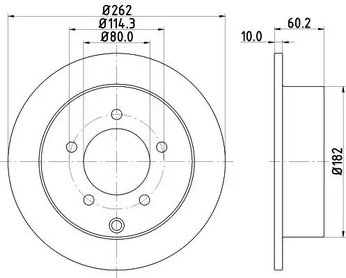 Bremsscheibe Hinterachse HELLA 8DD 355 119-181 Bild Bremsscheibe Hinterachse HELLA 8DD 355 119-181